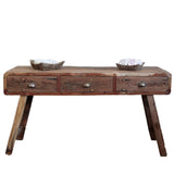 Recycled Teak Wood Console Table 150x50x80cm