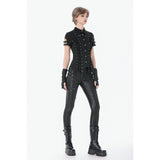 Dark in Love Punk Leather-Look Strap Detail Trousers