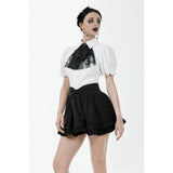 Dark in Love Lolita-Inspired Ruffled Mini Skirt in Black