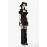 Dark in Love Lace-Up Layered Goth Convertible Flare Trousers or Shorts