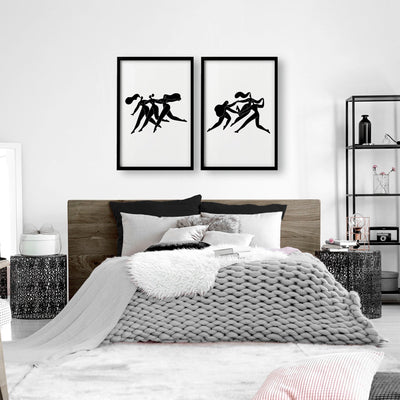 Bedroom Wall Inspiration decor | Set of 2 Minimal Women Wall art Prints