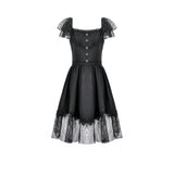 Dark in Love Black Gothic Sweet Bow Lace Lolita Dress