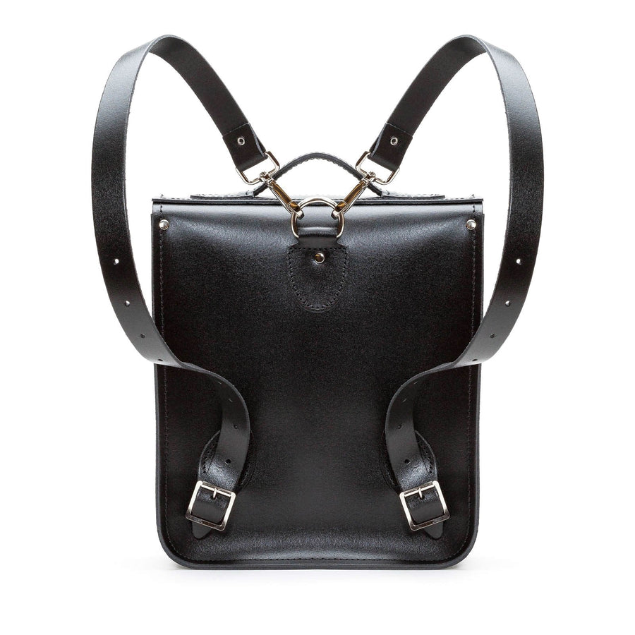 Handmade Leather City Backpack - Black