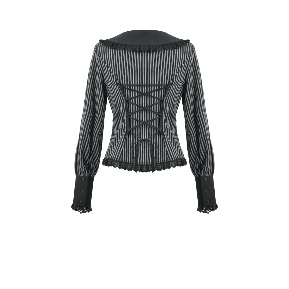 Dark in Love Gothic Peter Pan Collar Lace Shirt