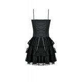 Dark in Love Crimson Shadow Layered Lace Cake Dress