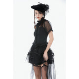 Dark in Love Gothic Tailed Sheer Mesh Petticoat Skirt