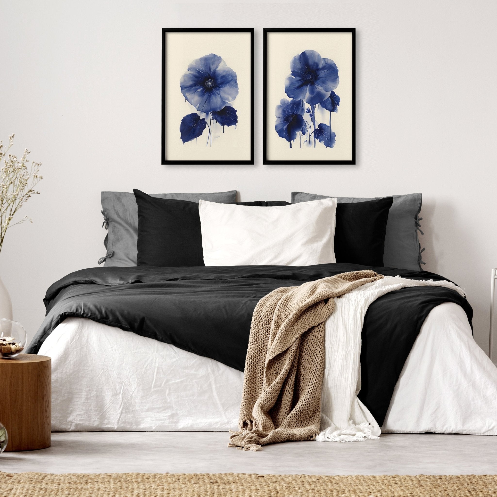 Canvas Floral Print | Set of 2 Botanical Wall art Prints