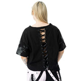 Chemical Black Ceil Crop Top – Ladies Black Gothic Cotton Crop Tee