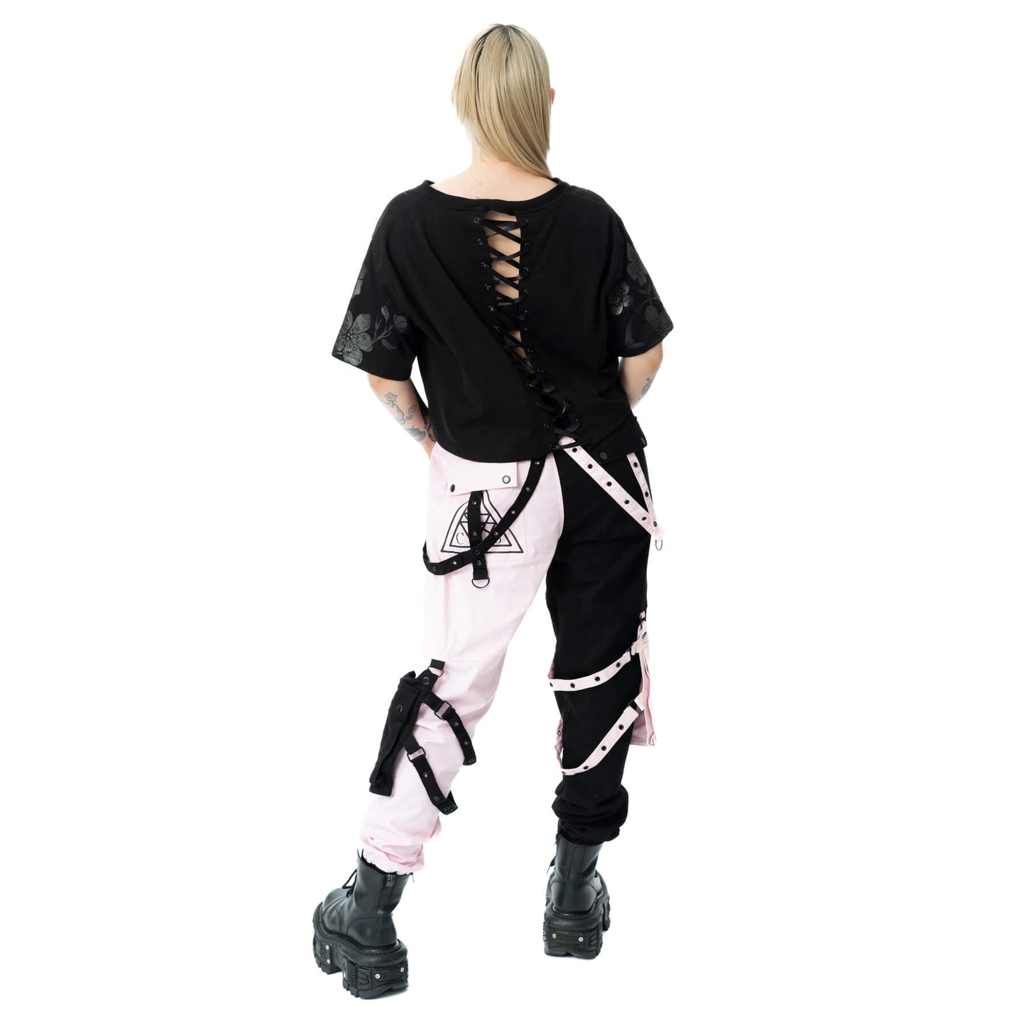 Chemical Black Ceil Crop Top – Ladies Black Gothic Cotton Crop Tee