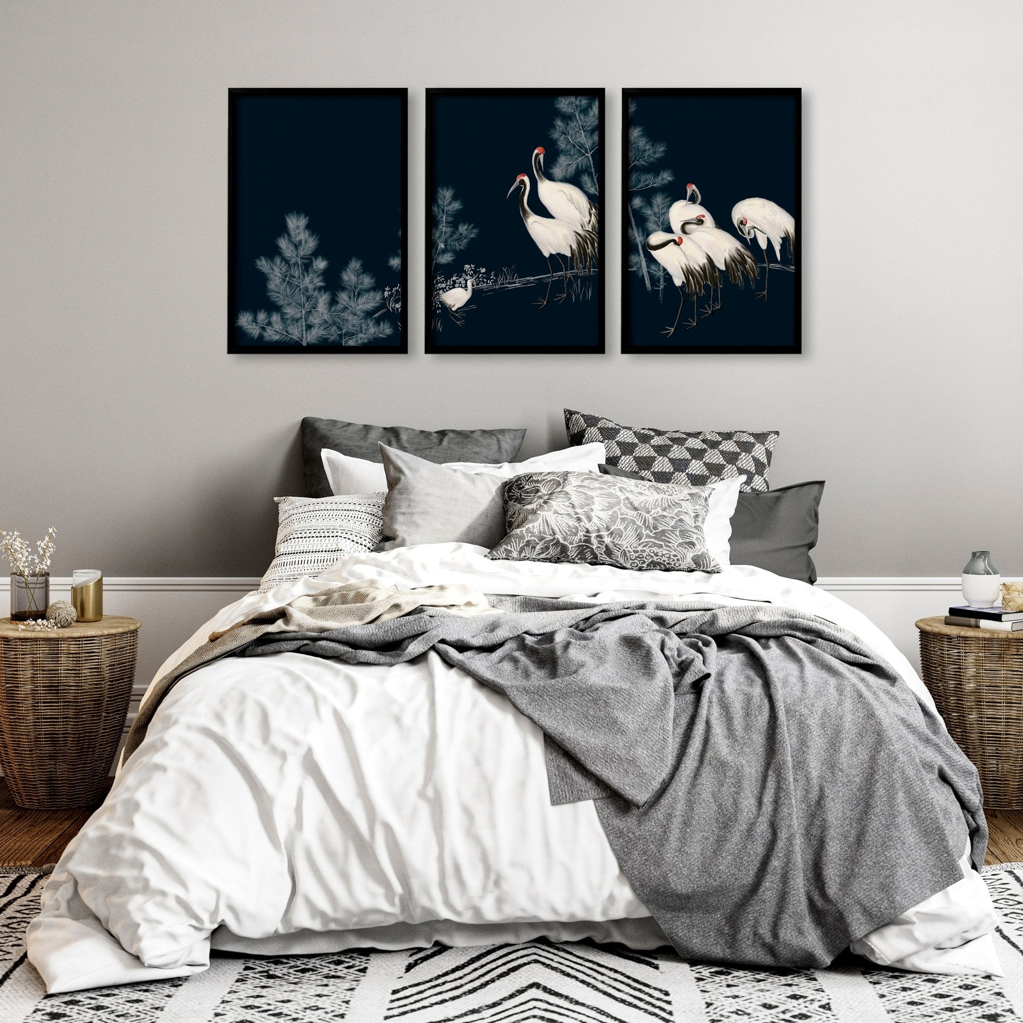 Chinese Art Wall Decor | Set of 3 Asian Inspired Wall art Prints