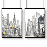 City Prints Wall Art | Set of 2 Urban Skyscrapers Wall art Prints
