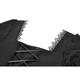 Dark in Love Gothic Lace Square-Neck Puff Sleeve Dress