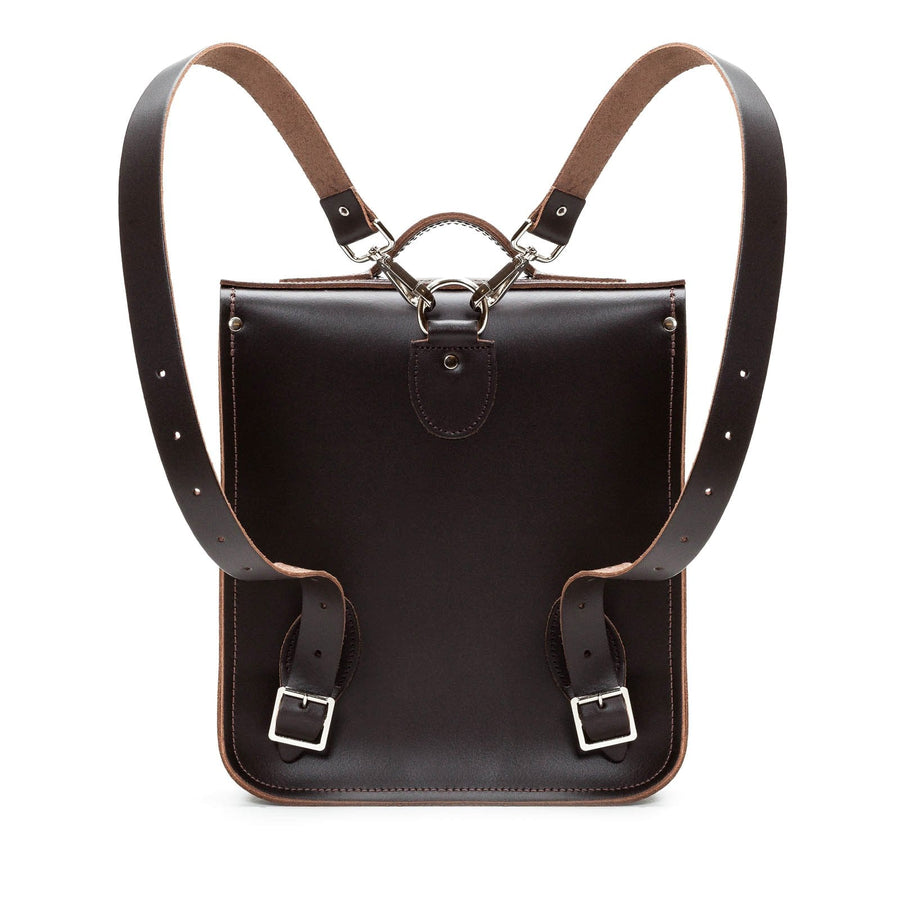 Handmade Leather City Backpack - Dark Brown