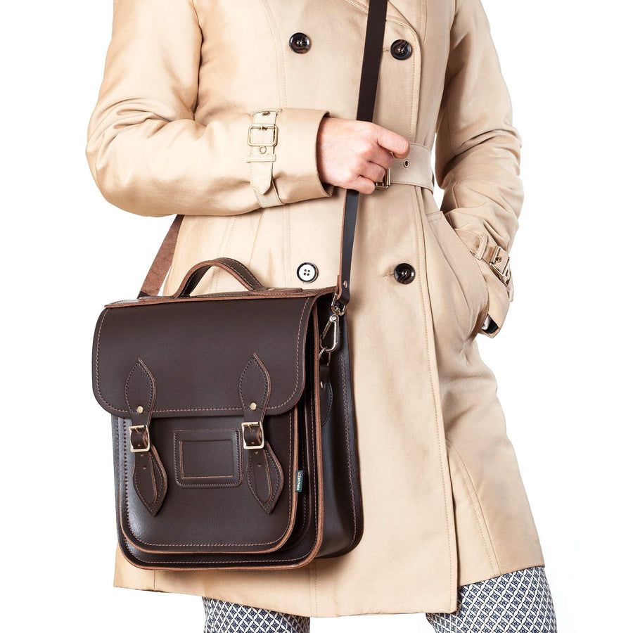 Handmade Leather City Backpack - Dark Brown