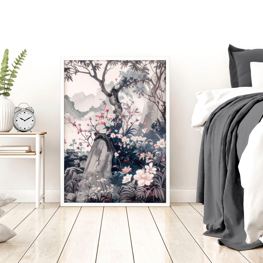 Decorating Bedroom Walls | Set of 3 Chinoiserie Wall art Prints