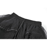 Dark in Love Gothic Tailed Sheer Mesh Petticoat Skirt