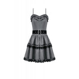 Dark in Love Striped Gothic Mini Dress