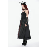 Dark in Love Black Lace Court Lace-Up Camisole
