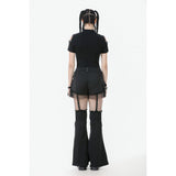Dark in Love Seraphine Lace Off-Shoulder Goth Top in Black