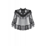 Dark in Love Morwenna Gothic Lace Ruffle Capelet