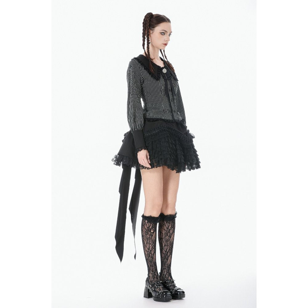 Dark in Love Gothic Peter Pan Collar Lace Shirt