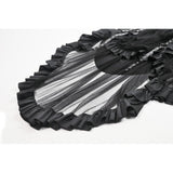 Dark in Love Belladonna Mesh Buckled Goth Skirt in Black