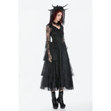 Dark In Love Gothic Deep-V Lace Bell Sleeve Cape