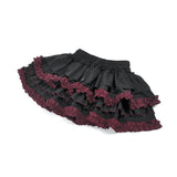 Dark in Love Black Crimson Gothic Tiered Skirt