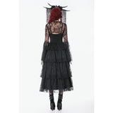 Dark In Love Gothic Deep-V Lace Bell Sleeve Cape