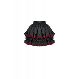 Dark in Love Black Crimson Gothic Tiered Skirt