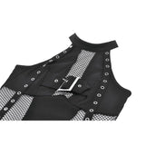 Dark in Love Bondage Mesh Panel Buckle Top