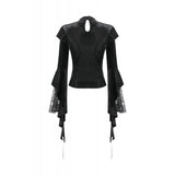 Dark in Love Gothic Velvet Lace High-Neck Top