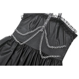 Dark in Love Valentina Red Velvet Mesh Panel Goth Dress