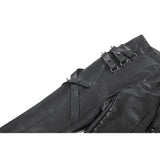 Dark in Love Punk Leather-Look Strap Detail Trousers