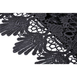 Dark in Love Melisandre Embroidered Velvet Mesh Goth Skirt in Black