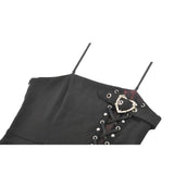 Dark in Love Nyssa Black & Red Strap Detail Goth Mini Dress