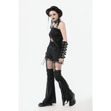 Dark in Love Lace-Up Layered Goth Convertible Flare Trousers or Shorts