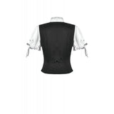 Dark in Love Court-Style Black & White Lace Blouse