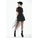 Dark in Love Gothic Tailed Sheer Mesh Petticoat Skirt
