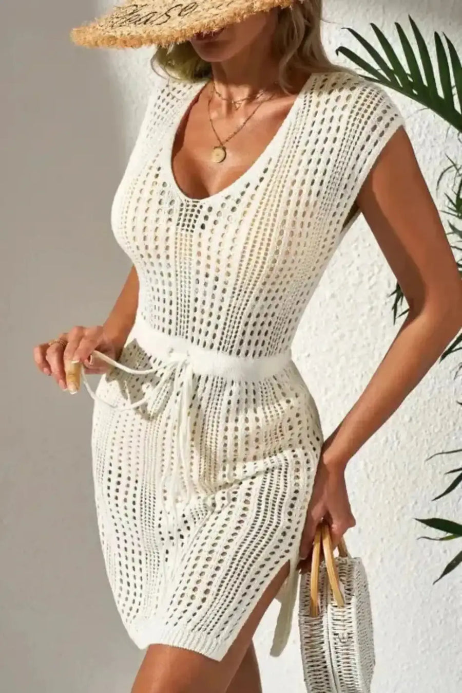 Beige Sandy Serenity Floral Beach Dress Lightweight Cover-Up Women UK | S–2XL