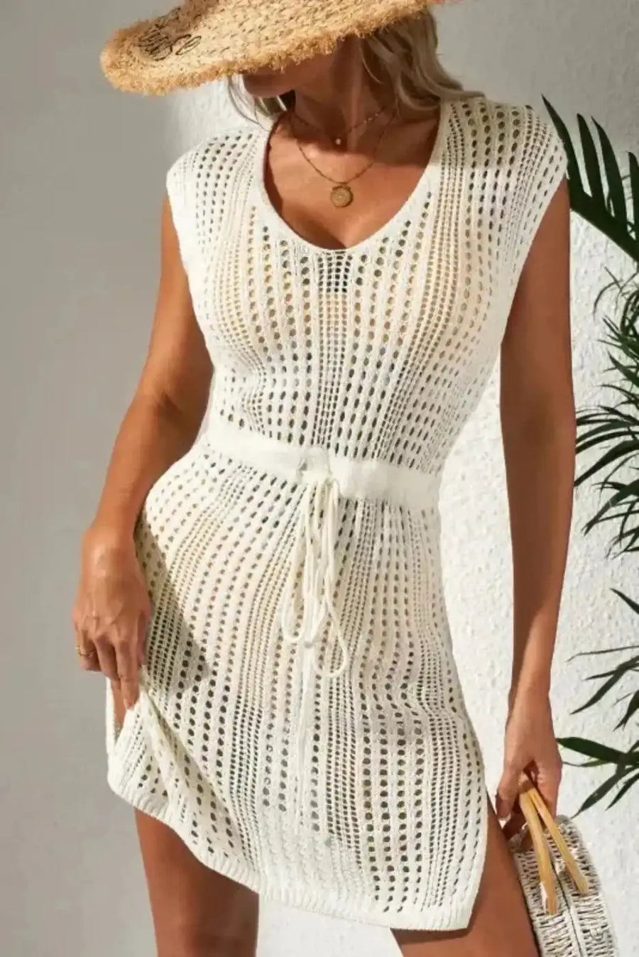 Beige Sandy Serenity Floral Beach Dress Lightweight Cover-Up Women UK | S–2XL