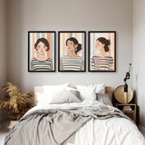 Framed Bedroom Wall Art | Set of 3 Bohemian Wall art Prints