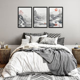 Framed Gallery Wall | Set of 3 Asian Inspired Wall art Prints