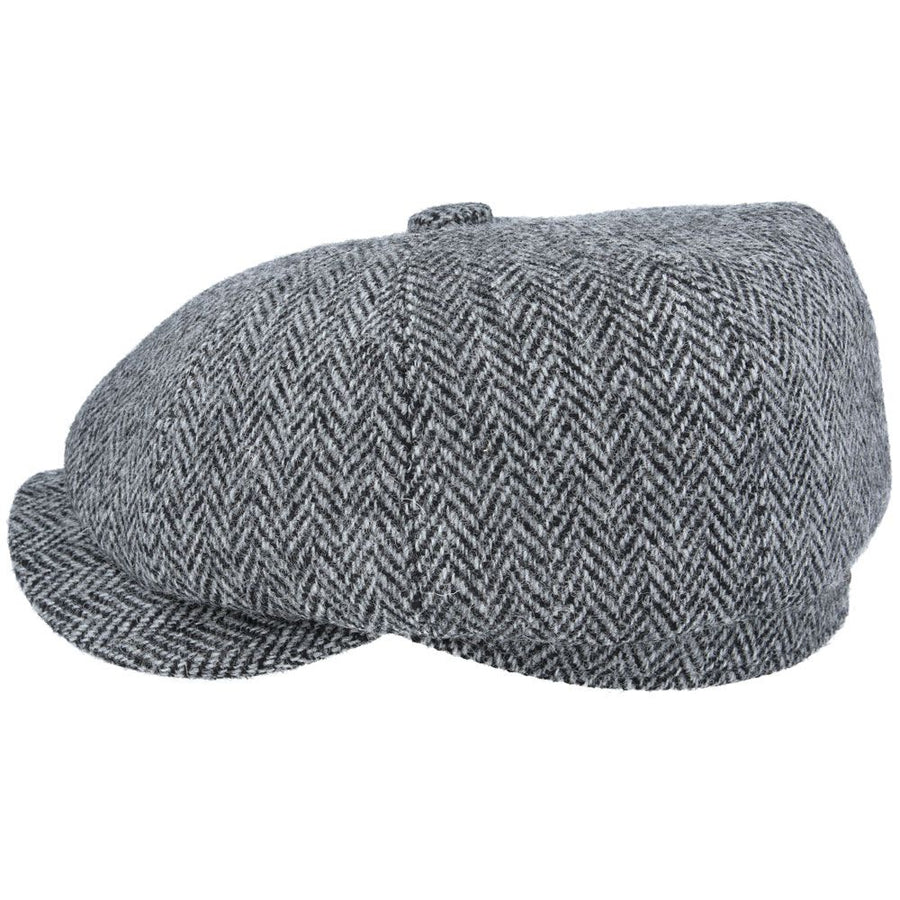 Harris Tweed Herringbone Newsboy Cap – Navy