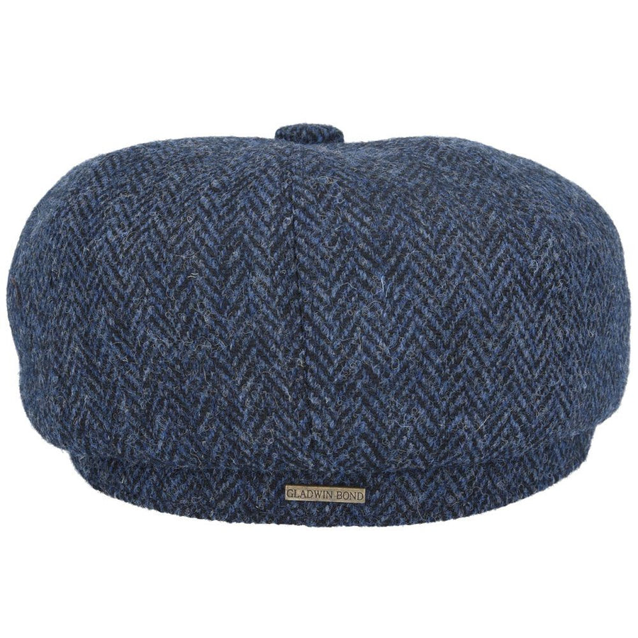 Harris Tweed Herringbone Newsboy Cap – Navy
