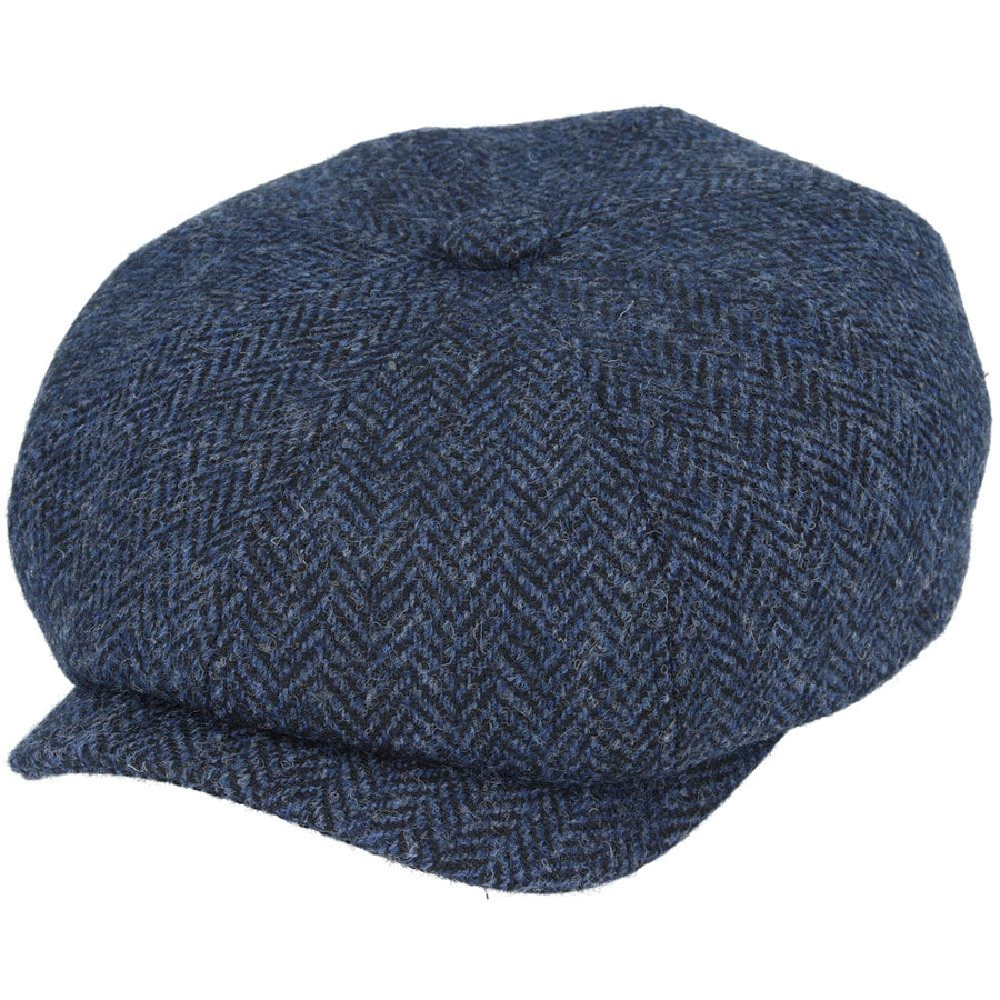 Harris Tweed Herringbone Newsboy Cap – Grey