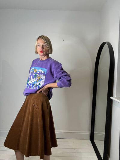 VINTAGE corduroy circle skirt