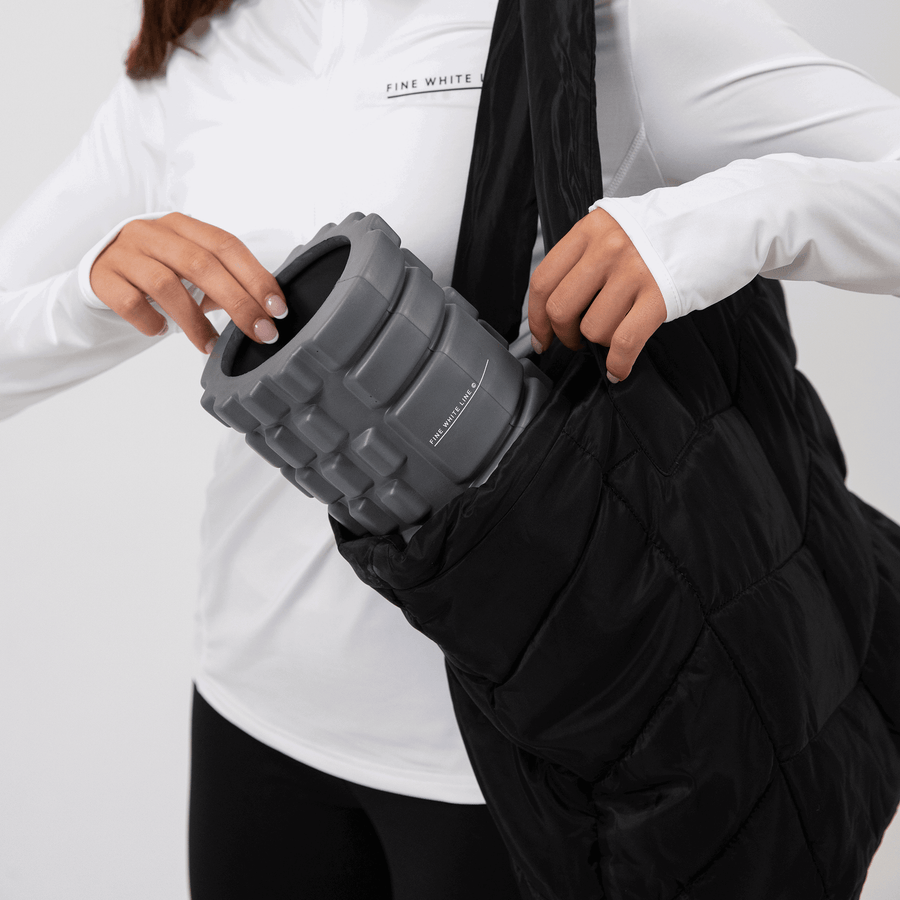 Fine White Line Padded Tote Bag
