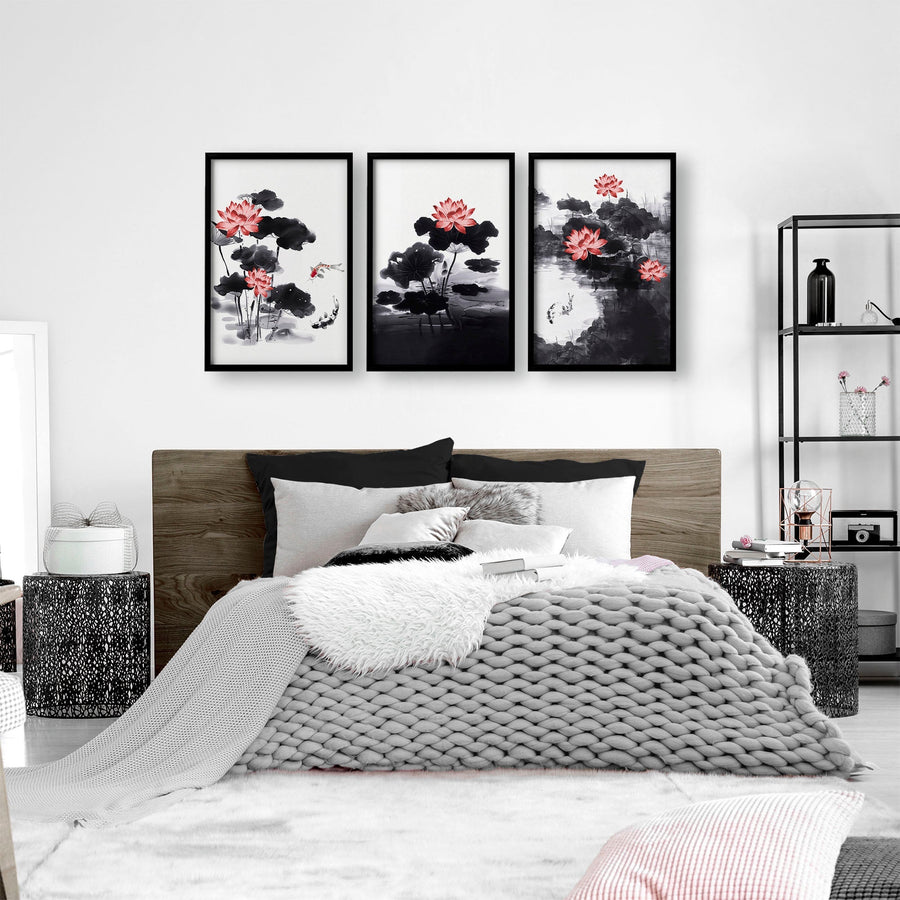 Japandi Decor | Set of 3 Asian Inspired Wall art Prints