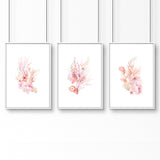 Large Coastal Wall Art | Set of 3 Seashells Wall art Prints